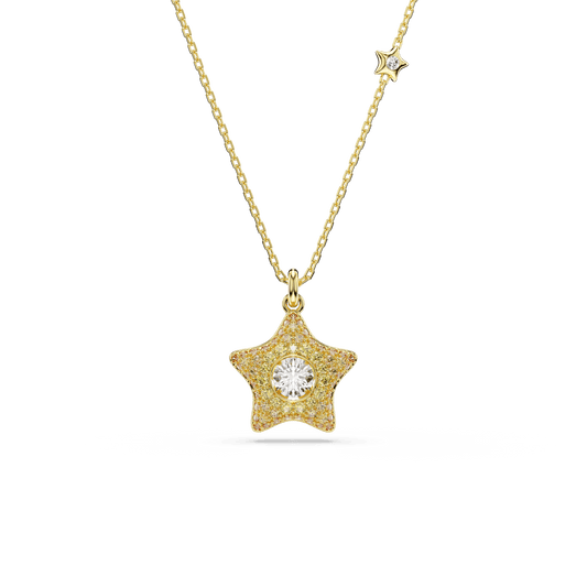 Sublima pendant, Round cut, Star, Multicolored, 18K gold finish