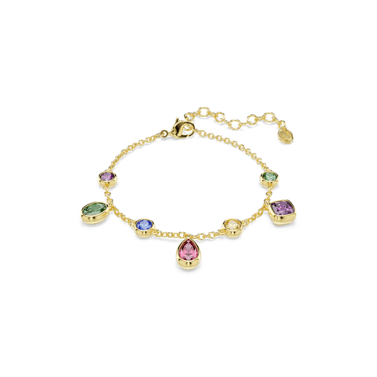 Imber bracelet, Mixed cuts, Multicolored, 18K gold finish