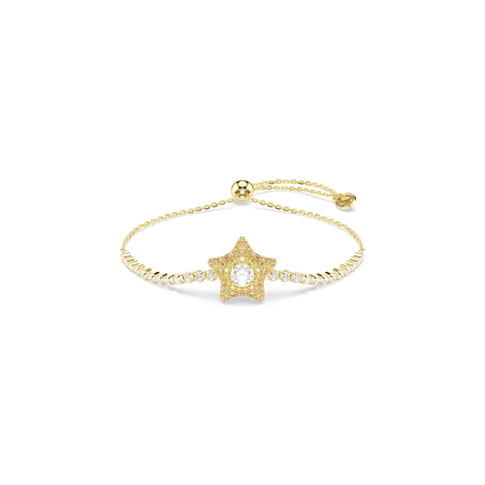Sublima bracelet, Round cut, Star, Multicolored, 18K gold finish