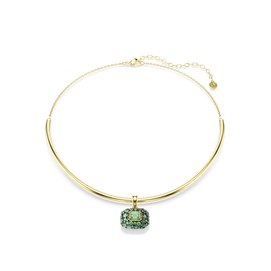 Sublima choker, Octagon cut, Green, 18K gold finish