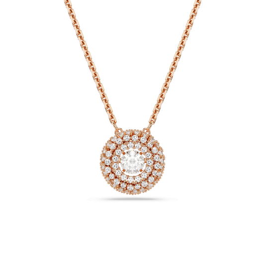 Sublima pendant, Round cut, White, 18K rose gold finish