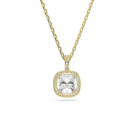 Una Angelic pendant, Cushion cut, White, 18K gold finish