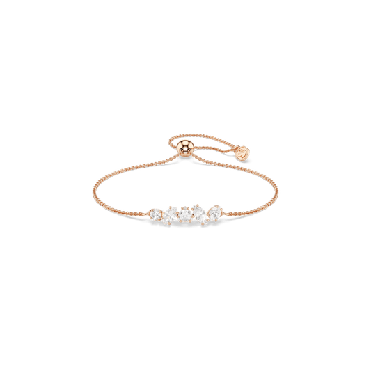 Mesmera bracelet, Mixed cuts, White, 18K rose gold finish