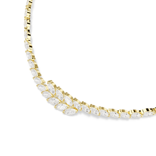 Mesmera set, Set (2), Marquise cut, White, 18K gold finish
