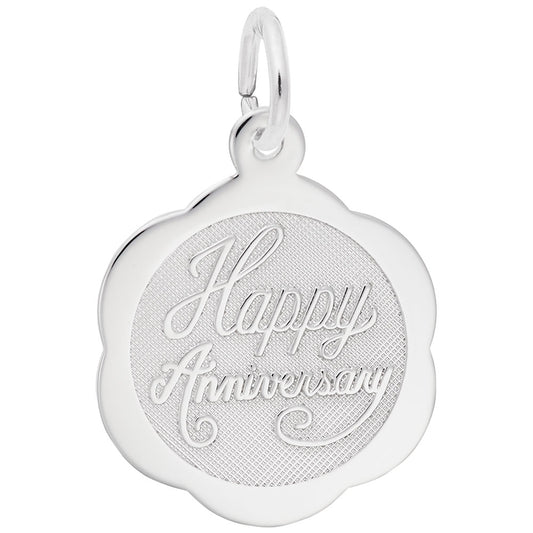 Happy Anniversary Scalloped Disc Charm for Memorable Celebrations 5791
