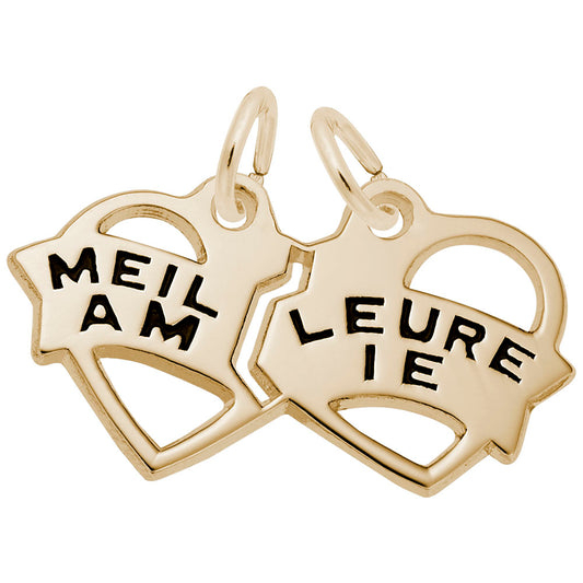 Meilleure Amie Break Apart Heart Charm for Best Friends Gift 6113