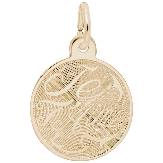 Je T'aime Disc Charm - France Travel Souvenir Jewelry Gift 6118