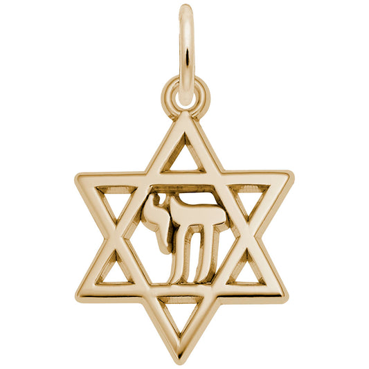 Chai Star of David Charm - Meaningful Religious Jewelry Gift 6132