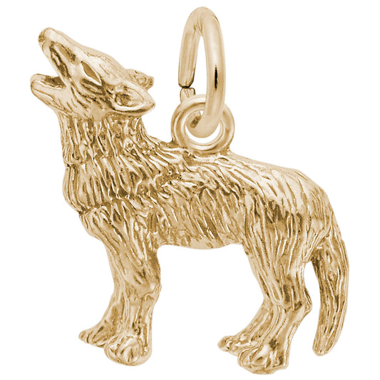 Sterling Silver Wolf Charm for Pet Lovers - Unique Animal Jewelry 6185