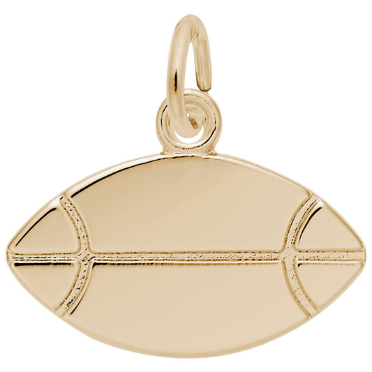 Personalized Flat Rugby Ball Charm - Custom Engravable Keepsake 6211