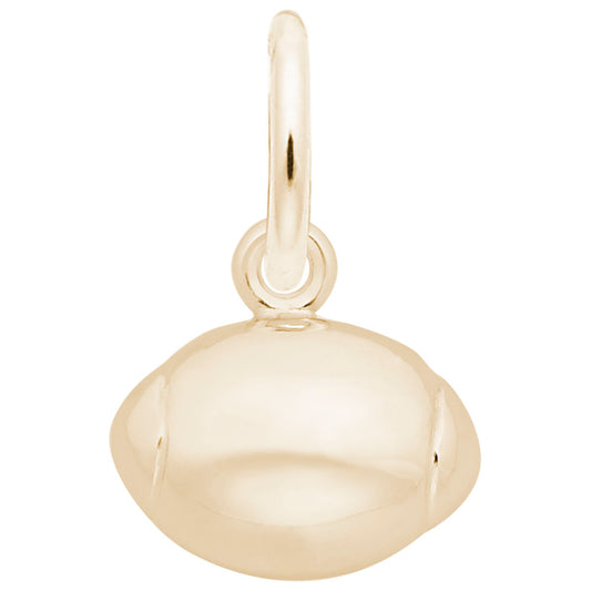 Rugby Ball Charm - Sterling Silver Sports Jewelry for Fans 6212