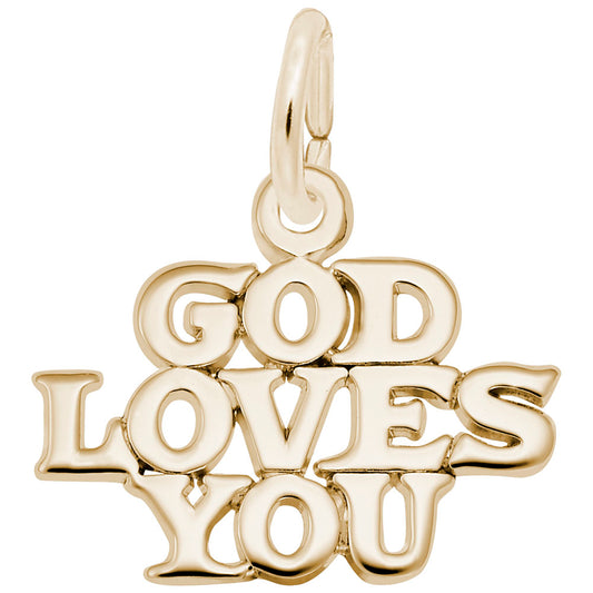 God Loves You Charm - Inspirational Religious Jewelry Gift 6228