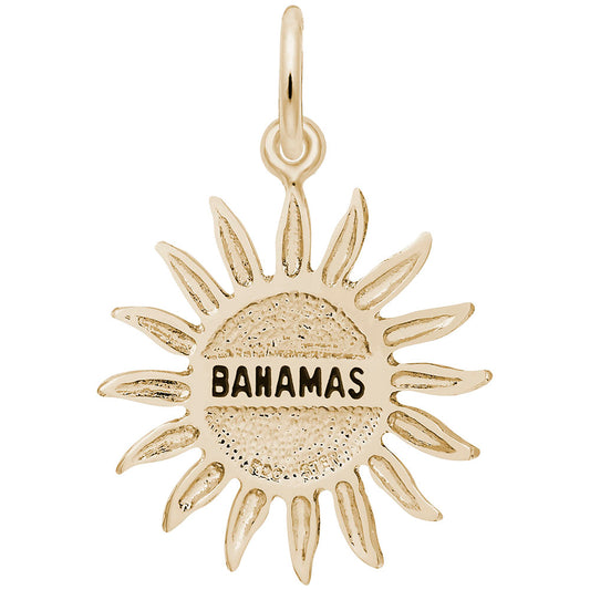 Bahamas Sun Large Charm - Tropical Island Travel Jewelry Gift 6249