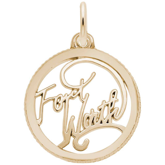 Fort Worth Disc Charm - Texas Travel Souvenir Jewelry Gift 6254