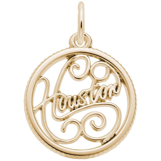 Houston Disc Charm - Travel Souvenir Jewelry for Texas Lovers 6257