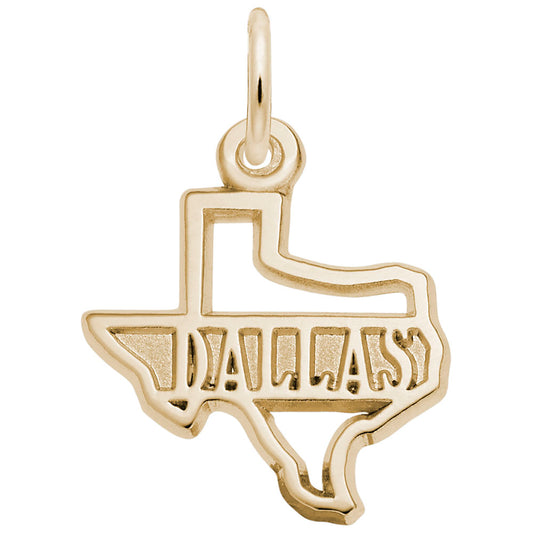 Dallas Texas Map Charm - Travel Souvenir Jewelry for Adventurers 6265