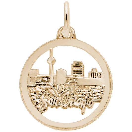 San Antonio Skyline Disc Charm - Texas Travel Souvenir Jewelry 6318