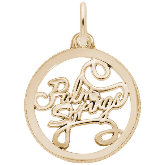 Palm Springs Disc Charm - Travel Souvenir Jewelry for Adventurers 6350