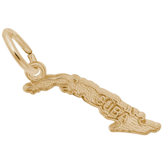 Cuba Map Charm - Travel Souvenir Jewelry for Island Lovers 6421