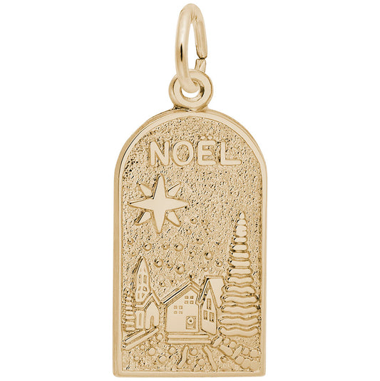 Festive Noel Christmas Scene Charm for Holiday Jewelry Collection 6425