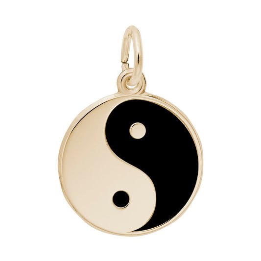 Painted Yin Yang Charm - Unique Symbolic Disc for Jewelry 6430-001