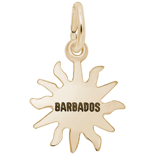 Barbados Sun Small Charm - Travel Jewelry for Island Lovers 6460