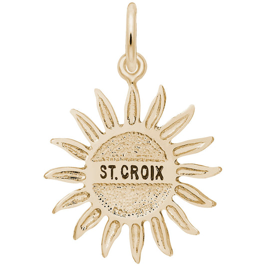 St. Croix Sun Large Charm - Tropical Island Travel Jewelry 6480