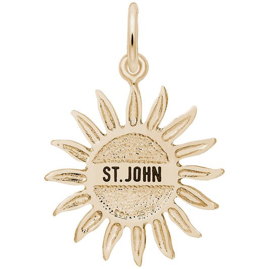 St. John Sun Large Charm - Tropical Island Travel Jewelry 6481