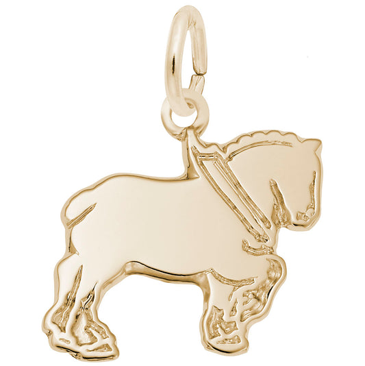 Flat Clydesdale Charm - Unique Horse Jewelry for Animal Lovers 6492