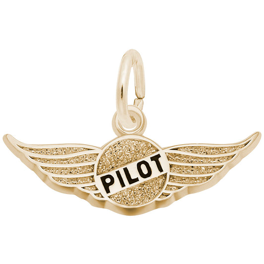 Pilot's Wings Charm for Bracelets - Aviation Jewelry Gift 6496