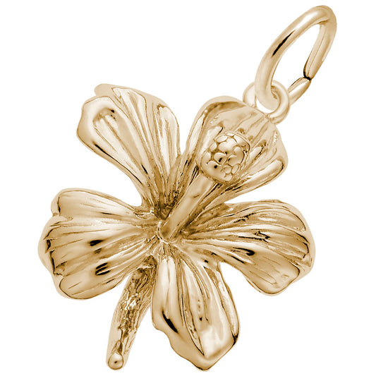 Hawaii Hibiscus Flower Charm - Tropical Travel Jewelry Accessory 6528