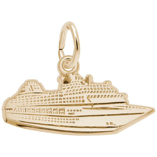 Flat Cruise Ship Charm - Nautical Jewelry for Sea Lovers 6580
