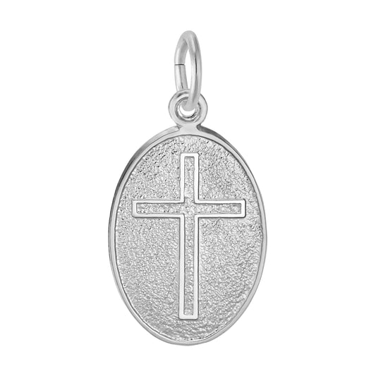 Cross Oval Disc Charm