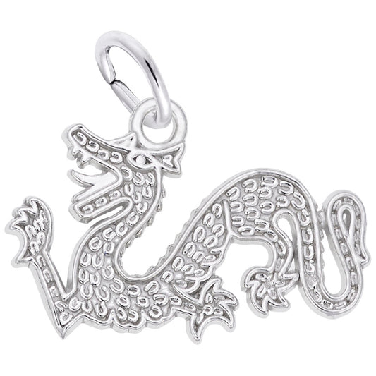 Flat Chinese Serpent Dragon Charm