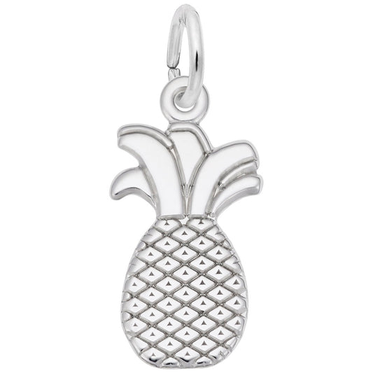 Flat Pineapple Charm - Tropical Hawaii Travel Jewelry Accessory 7777