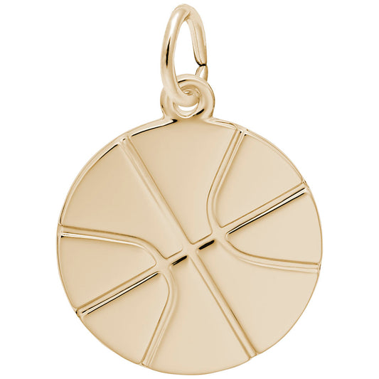 Flat Basketball Charm - Perfect for Sports Jewelry & Accessories 7786