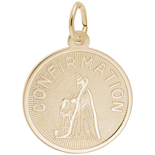 Personalized Confirmation Disc Charm - Religious Jewelry Gift 7807