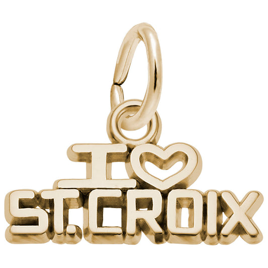I Love St. Croix Charm - Unique Travel Souvenir Jewelry Gift 7811