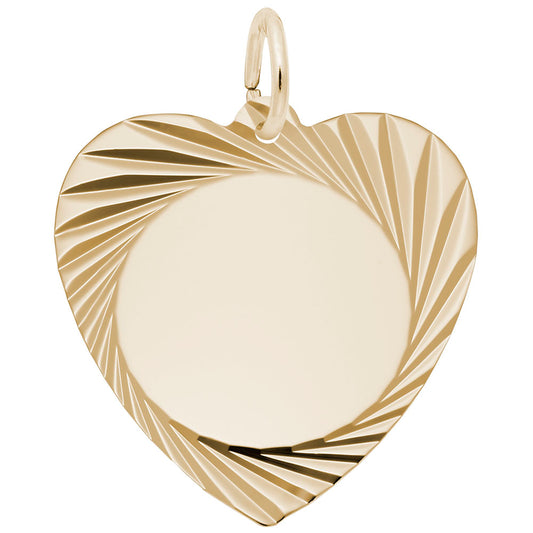 Large Diamond Faceted Heart Charm - Elegant Jewelry Accessory 7911