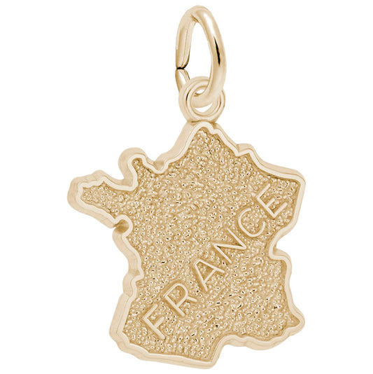 France Map Charm - Travel Souvenir Jewelry for Adventurers 7919