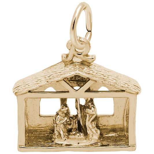 Handcrafted Nativity Charm for Christmas Jewelry - Rembrandt Charms 8159