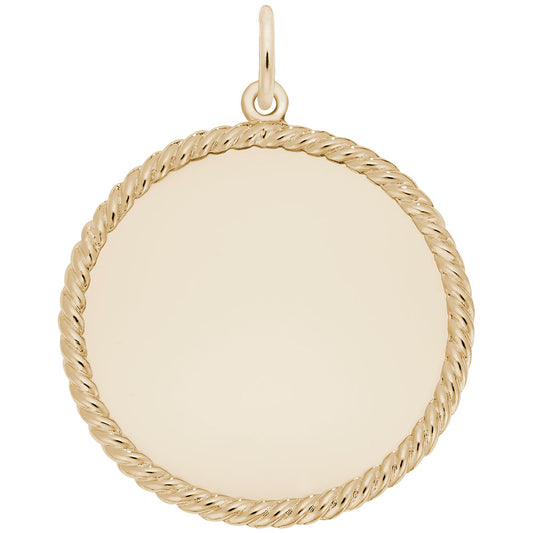 Large Rope Disc Charm - Elegant Customizable Jewelry Accessory 8181