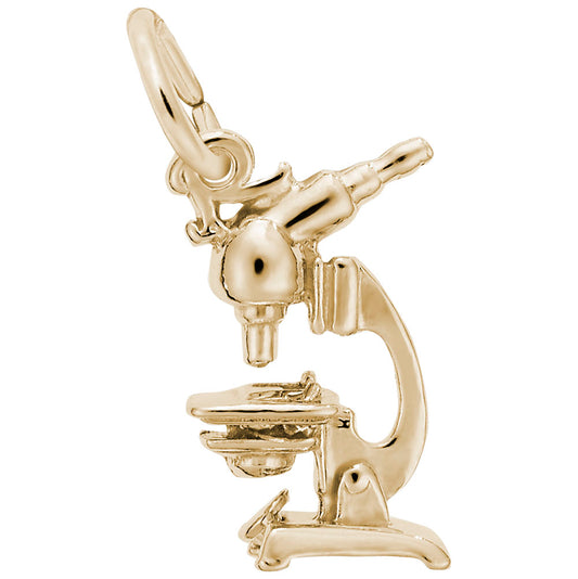 Sterling Silver Microscope Charm for Medical Professionals & Students 8207