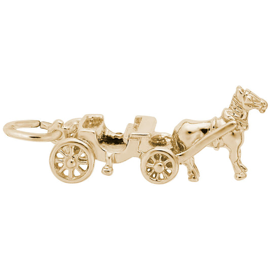 Elegant Horse-Drawn Carriage Charm for Pet Lovers & Collectors 8214