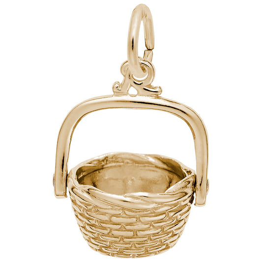 Nantucket Basket Charm - Coastal Beach Travel Jewelry Accessory 8285