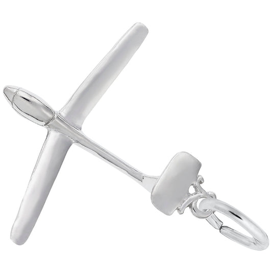 Glider Plane Charm for Bracelets - Aviation Jewelry Gift Idea 8293