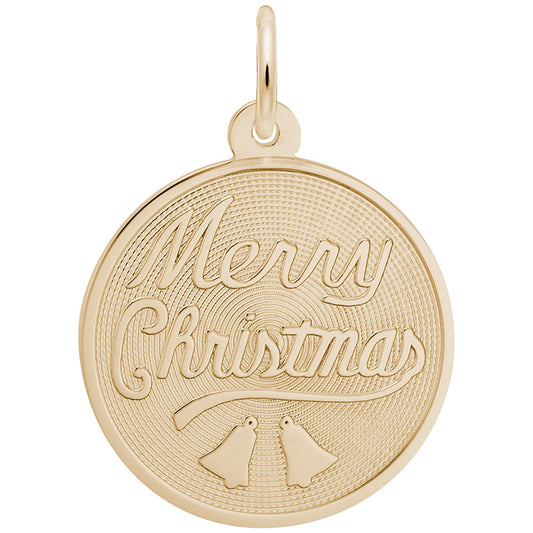 Merry Christmas Disc Charm - Festive Religious Jewelry Gift 8306