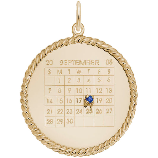 Personalized Memorial Calendar Rope Disc Charm for Remembrance 8339