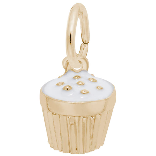 Delightful White Cupcake Charm for Birthday Celebrations 8343