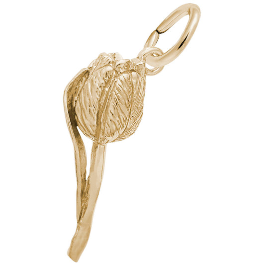 Spring Tulip Flower Charm - Elegant Jewelry for Nature Lovers 8346